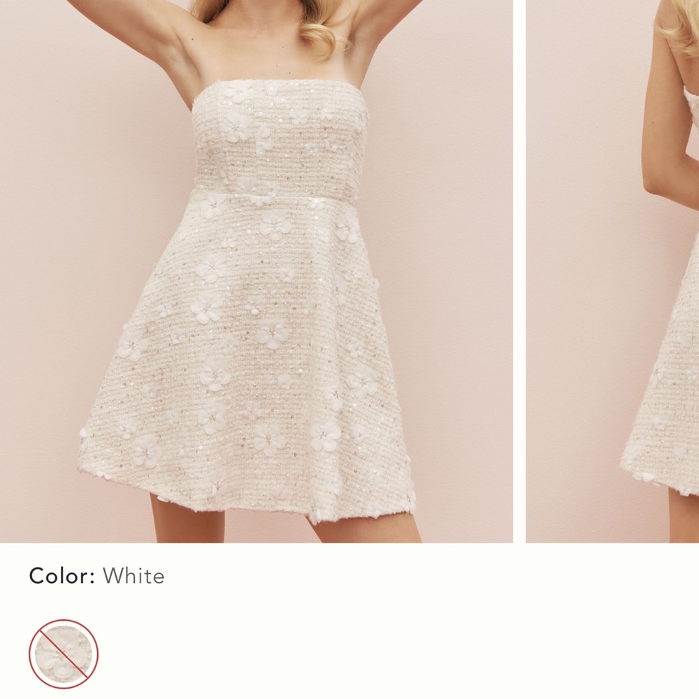 Anthropologie Strapless White Dress